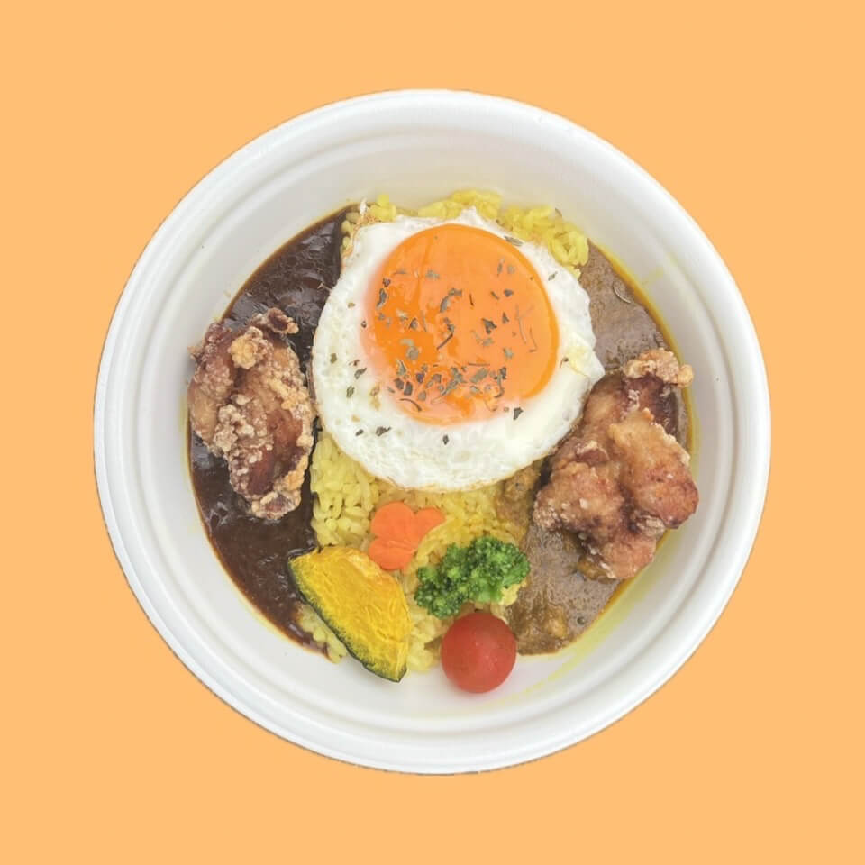 あいがけ唐揚げカレー丼