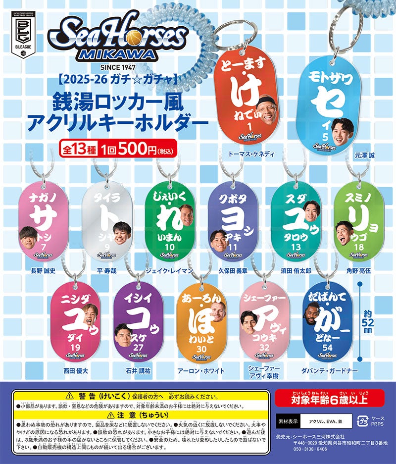 銭湯ロッカー風アクリルキーホルダー全13種